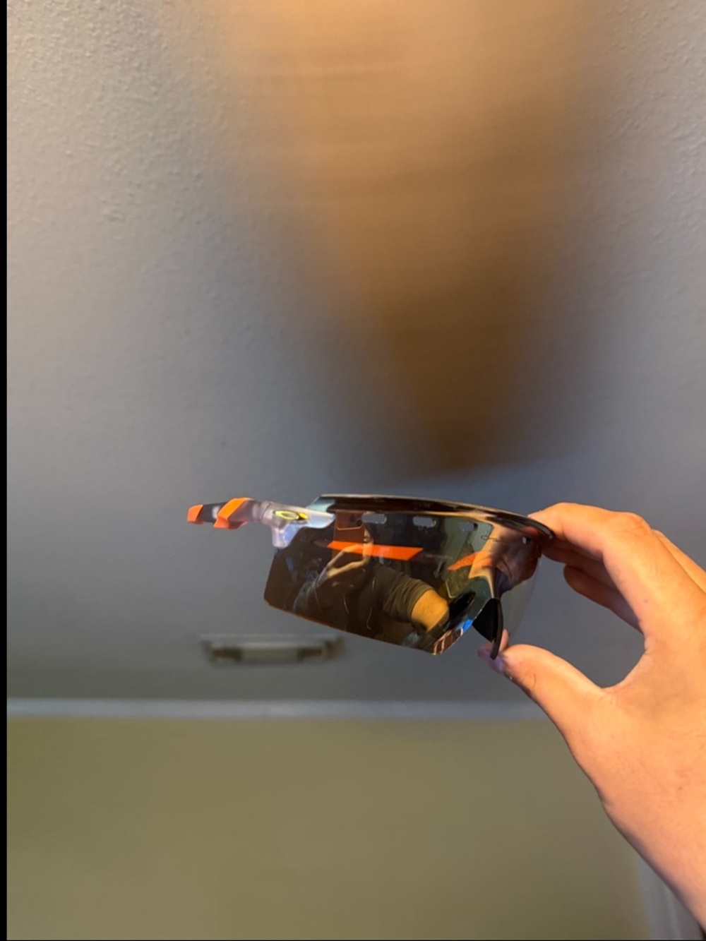 Sport Wrap Sunglasses with Orange Accents Oakley